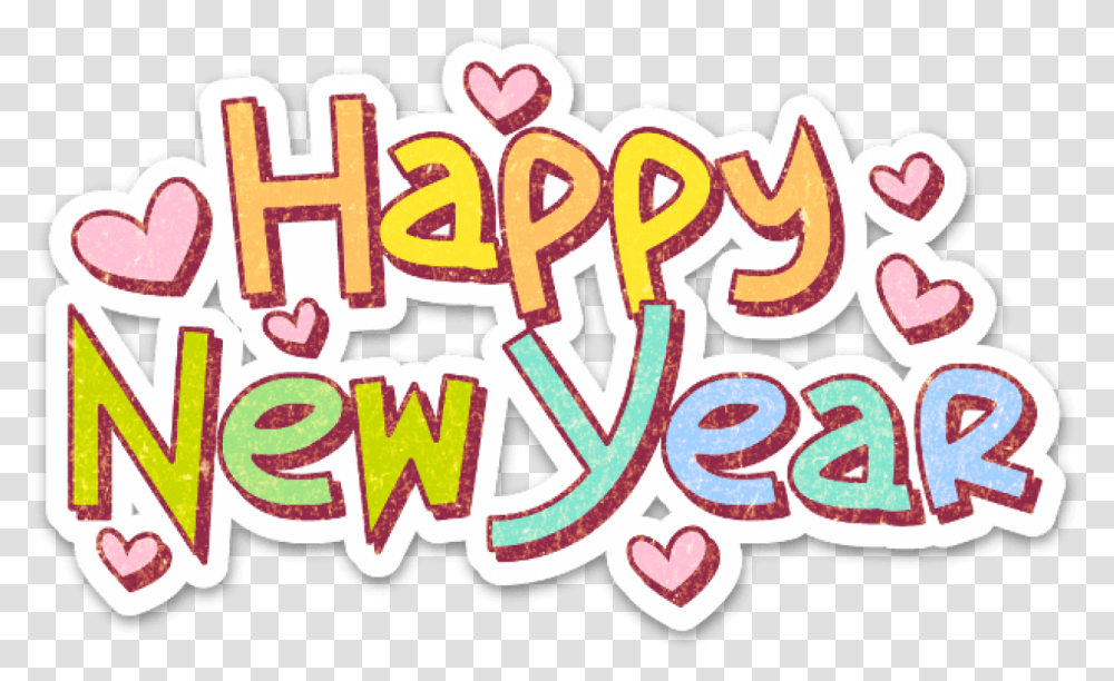 Happy New Year, Label, Graffiti, Sticker Transparent Png