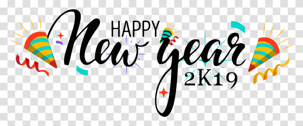 Happy New Year Logo Vector Free Download New Year 2019 Vector Free Download, Handwriting, Calligraphy, Dynamite Transparent Png