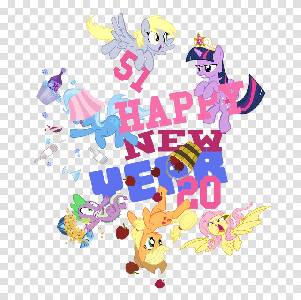 Happy New Year My Little Pony Friendship Is Magic Know, Paper Transparent Png