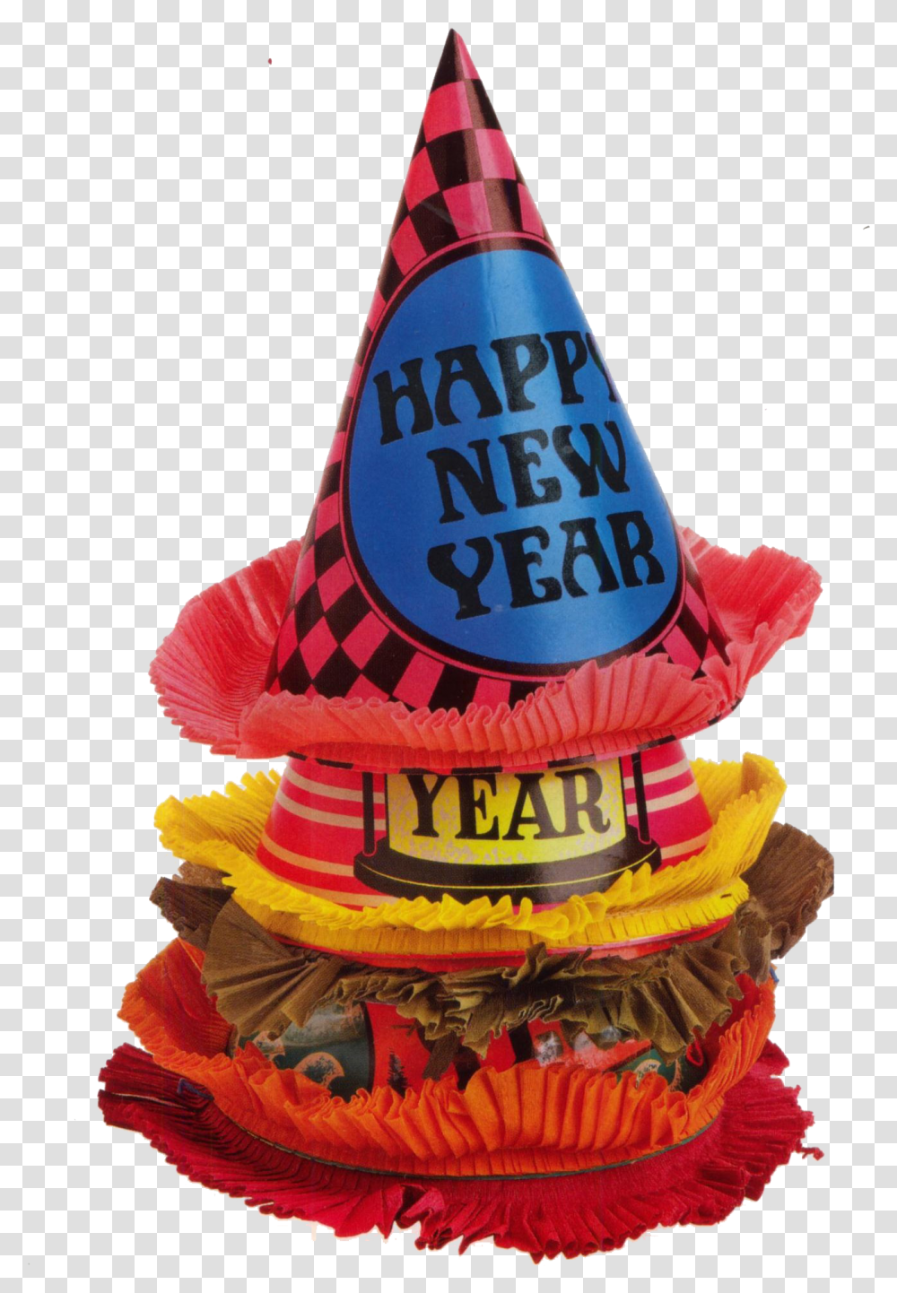 Happy New Year New Years Eve, Clothing, Apparel, Party Hat, Birthday Cake Transparent Png