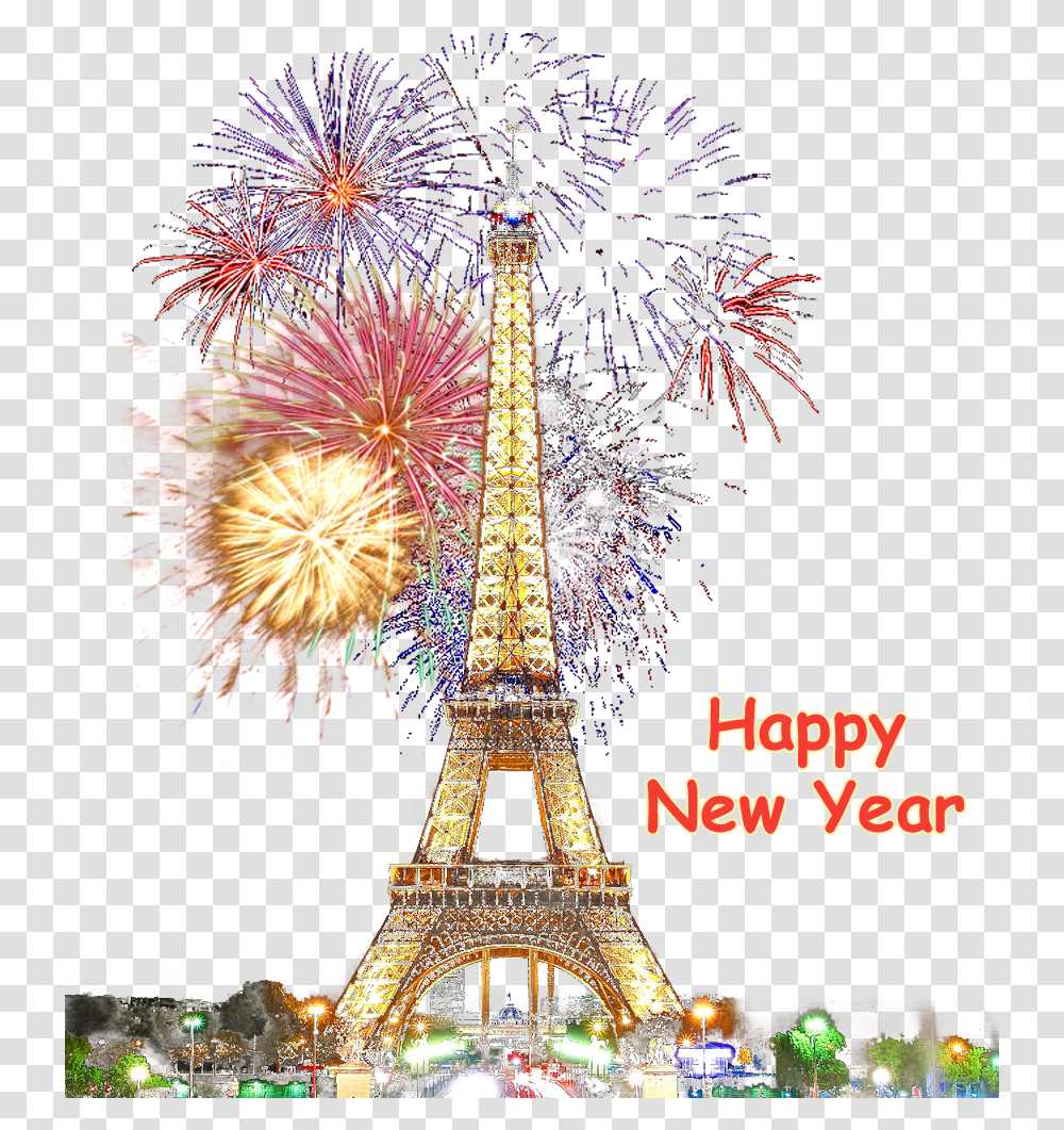 Happy New Year No Background Image Happy New Year Paris, Nature, Outdoors, Night, Fireworks Transparent Png