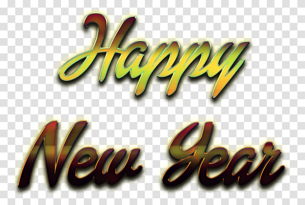 Happy New Year On Background, Label, Word, Food Transparent Png