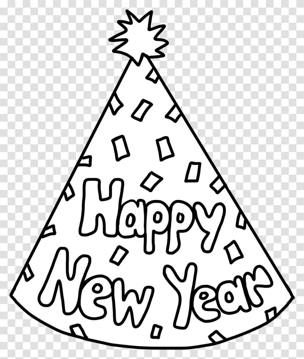 Happy New Year Party Happy New Year Hat Coloring, Triangle, Clothing, Apparel, Plant Transparent Png