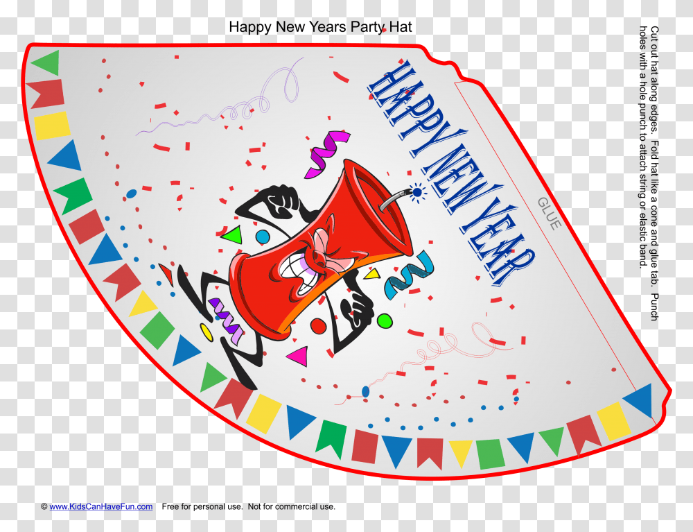 Happy New Year Party Hat Http Clip Art, Paper, Advertisement, Flyer, Poster Transparent Png