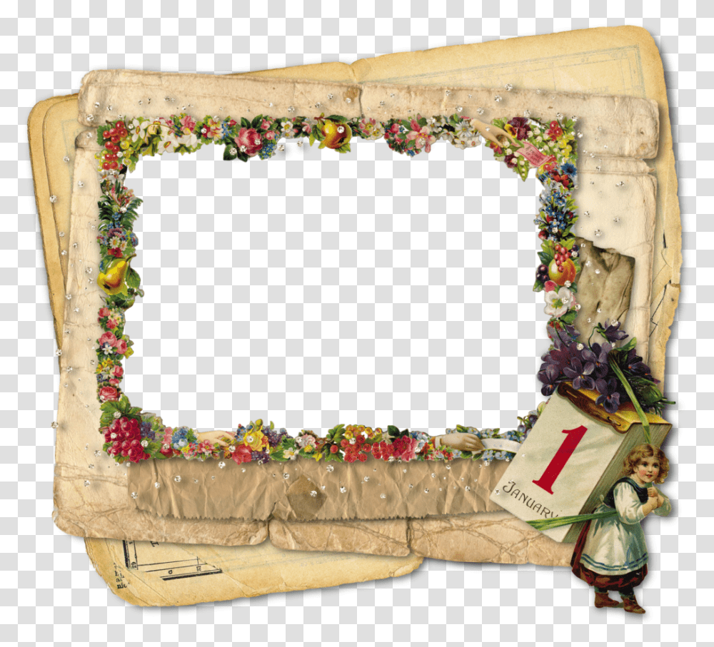 Happy New Year Picture Frame, Person, Human, Plant, Flower Transparent Png
