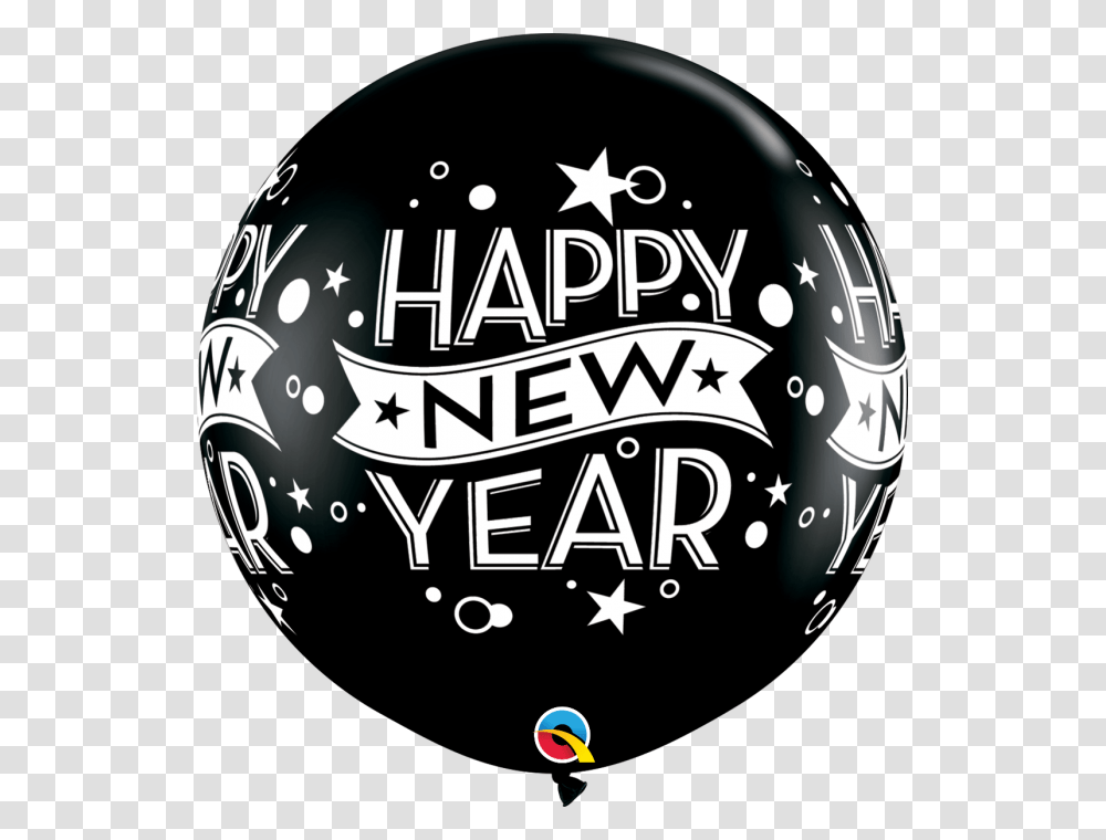 Happy New Year Round Circle, Ball, Sphere, Helmet, Sport Transparent Png