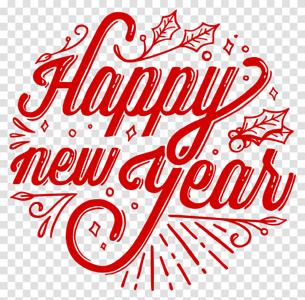 Happy New Year, Calligraphy, Handwriting, Alphabet Transparent Png