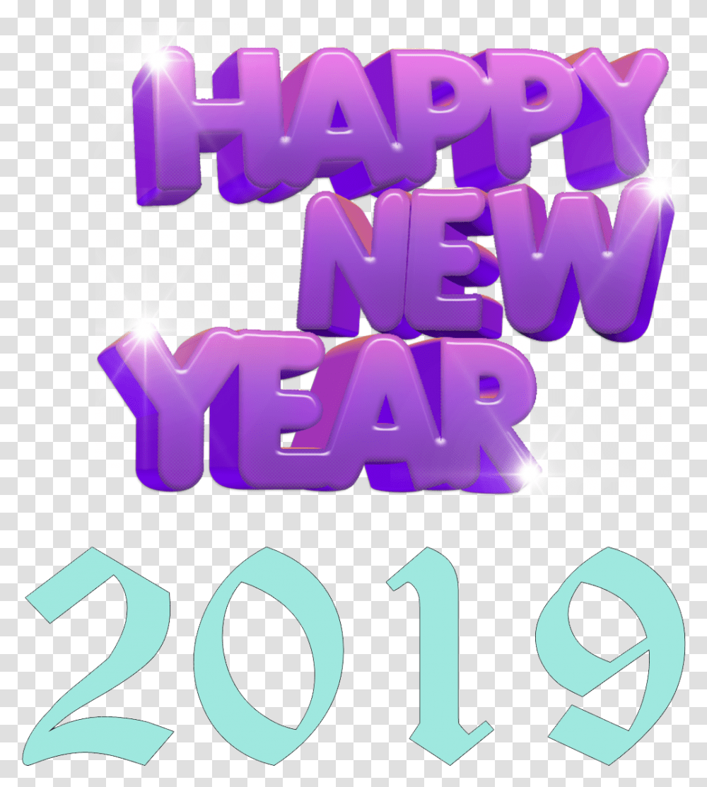 Happy New Year Text Hd Download Graphic Design, Alphabet, Purple, Number Transparent Png