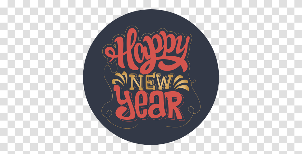 Happy New Year With Background Calligraphy, Text, Label, Logo, Symbol Transparent Png