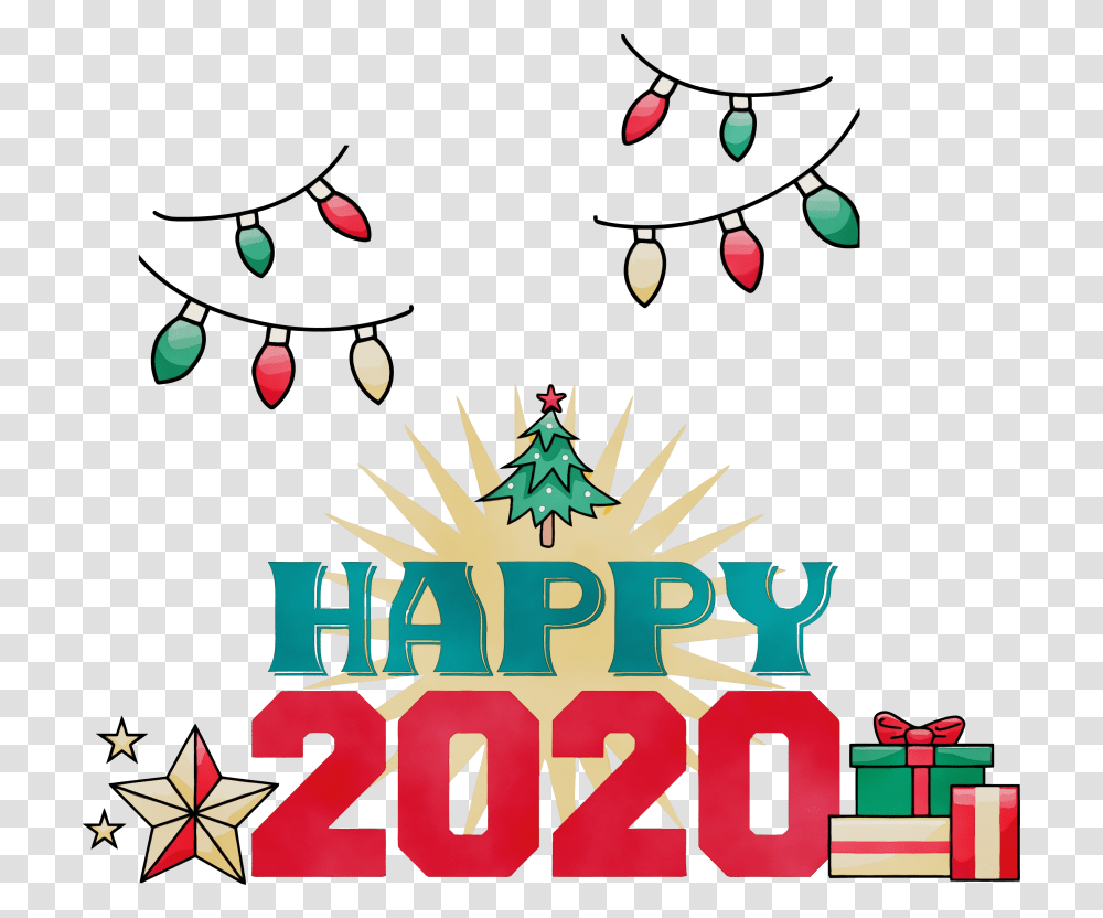 Happy New Year With Stars Happy New Year Imge 2020, Poster, Advertisement, Graphics, Art Transparent Png