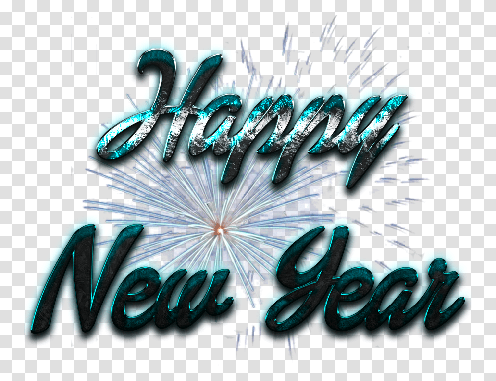 Happy New Year Word Art Image, Lighting, Neon, Purple Transparent Png