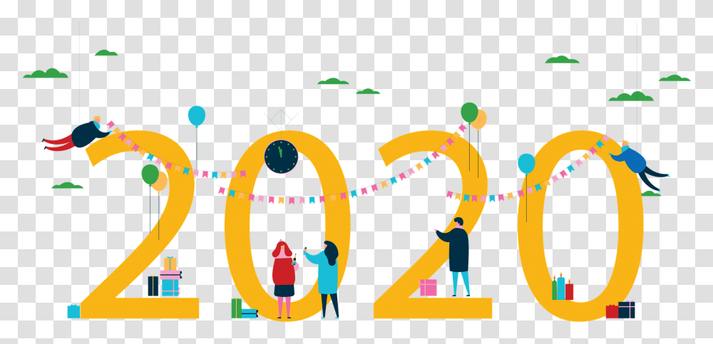 Happy New Years 2020 Illustration, Person, Crowd, Paper, Outdoors Transparent Png
