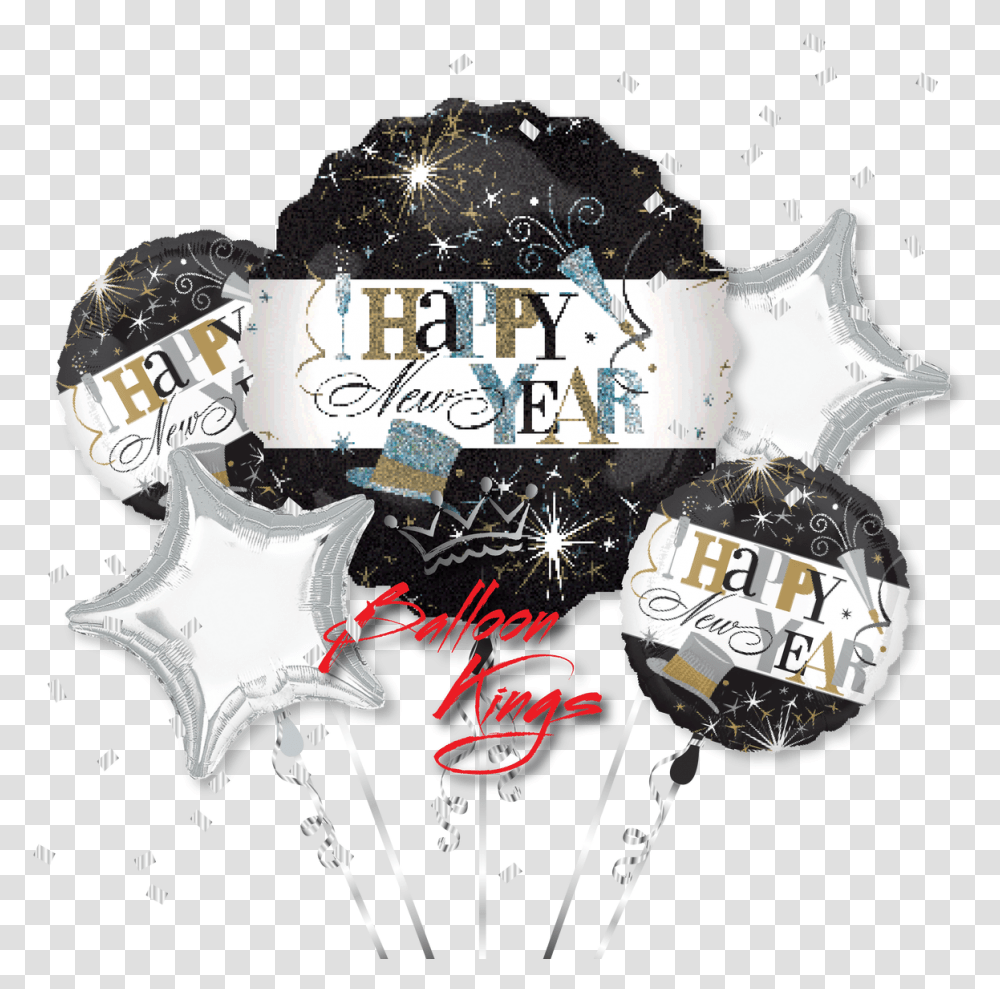 Happy New Years Eve Bouquet D Happy New Year Balloon, Poster, Advertisement, Clothing, Apparel Transparent Png