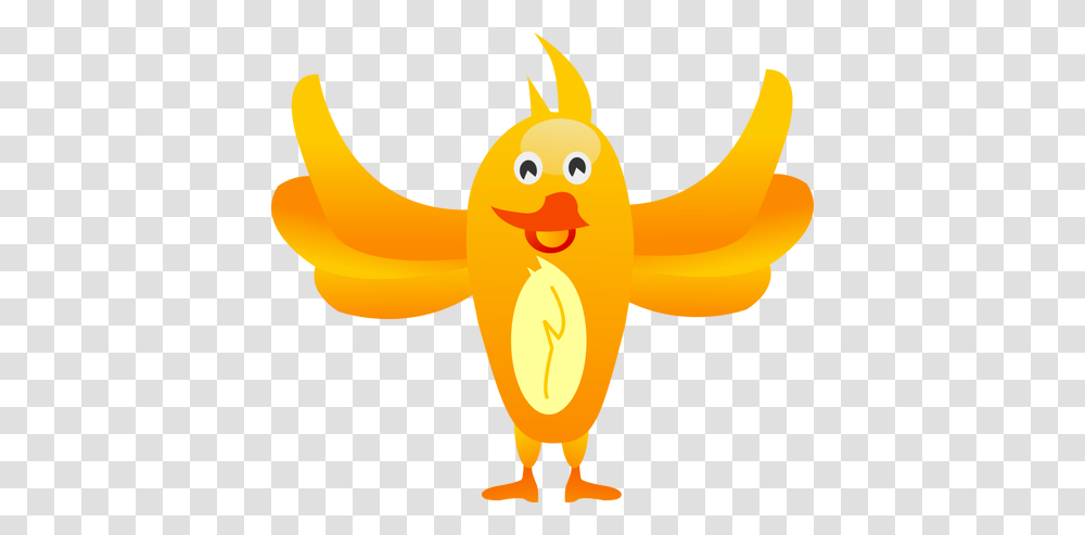 Happy Orange Bird With Wings Spread Wide Vector Image Public, Goldfish, Animal, Toy, Honey Transparent Png