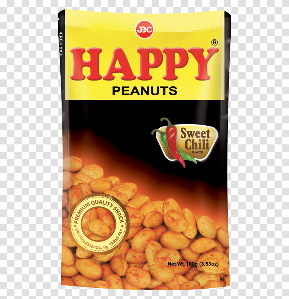 Happy Peanuts Sweet Chili, Food, Plant, Advertisement, Bread Transparent Png
