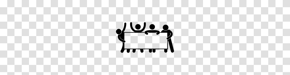 Happy People Holding Banner Icons Noun Project, Gray, World Of Warcraft Transparent Png