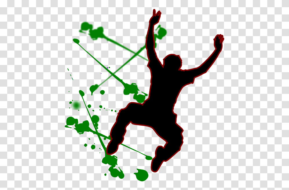 Happy Person Jumping Man Clip Art Dark Green Paint Splash, Light, Graphics, Leaf, Plant Transparent Png