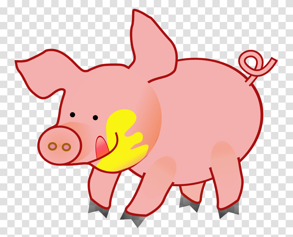 Happy Pig Large Size, Mammal, Animal, Piggy Bank, Hog Transparent Png