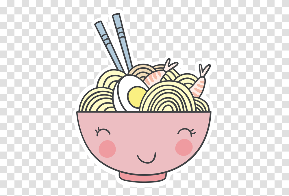 Happy Pink Ramen Clipart Happy, Bowl, Food, Cutlery, Washing Transparent Png