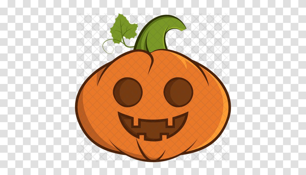 Happy Pumpkin Emoji Icon Happy, Plant, Vegetable, Food, Halloween Transparent Png