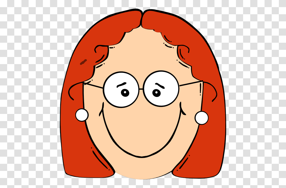 Happy Red Head Girl With Glasses Svg Clip Arts Sad Girl Face Cartoon, Label, Food, Heart Transparent Png