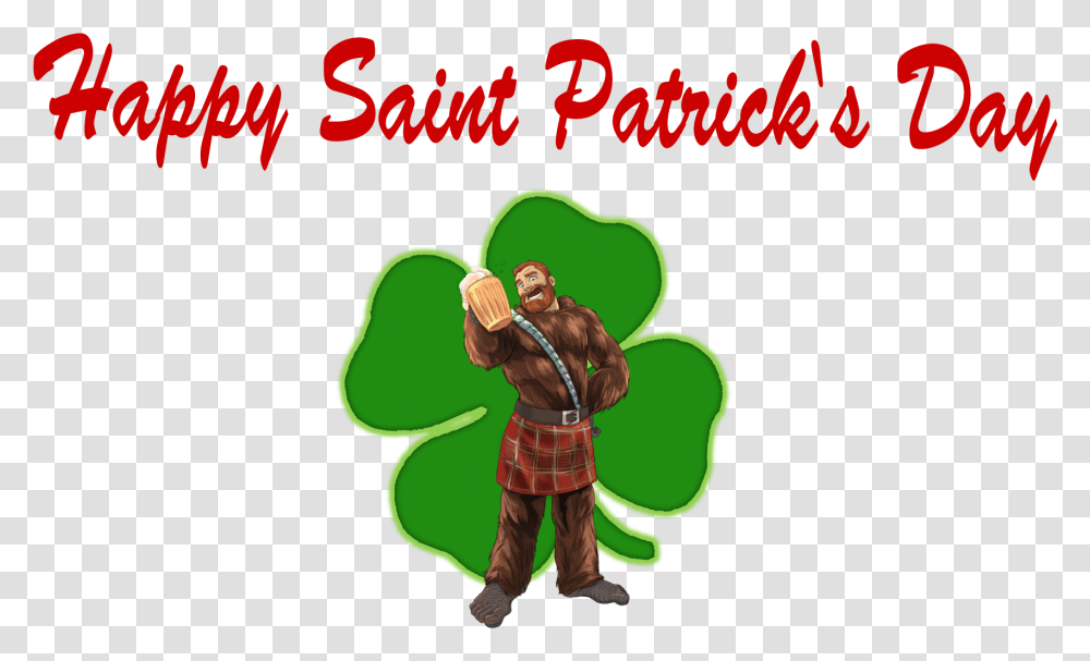 Happy Saint Patrick's Day Logo Name Love, Person, Elf, Plant Transparent Png