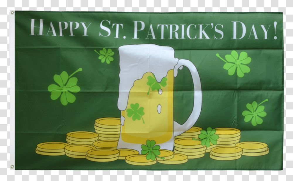 Happy Saint Patrickquots Day St Patrickquots Beer Flag Happy St Patrick's Day Beer, Jug, Stein, Water Jug Transparent Png