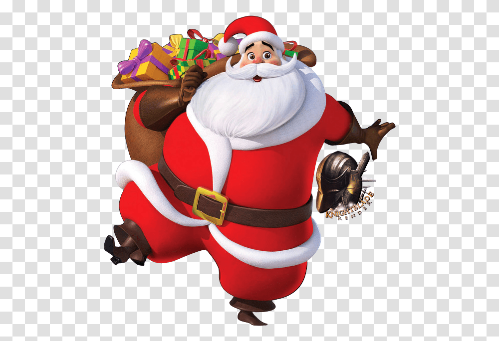 Happy Santa Claus With Gifts Image Free Santa Claus Images Hd, Fireman, Figurine, Toy, Cream Transparent Png