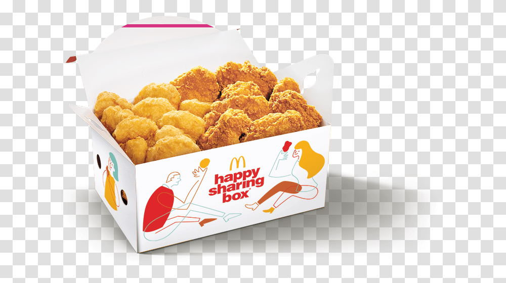 Happy Sharing Box Mcdonald's Mcdonalds Happy Sharing Box, Nuggets, Fried Chicken, Food Transparent Png