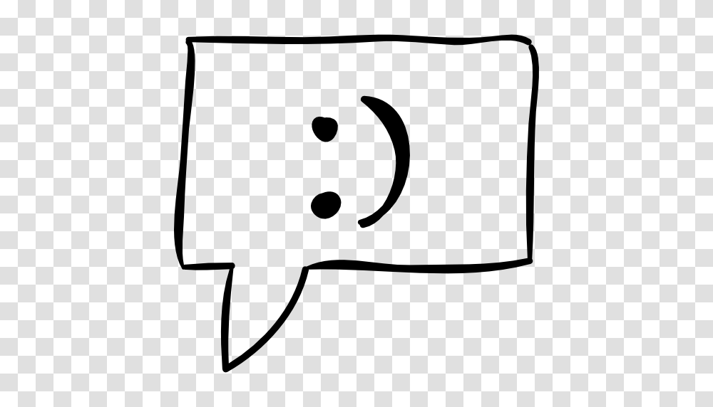 Happy Sketched Smiling Speech Bubble Message Interface, Gray, World Of Warcraft Transparent Png