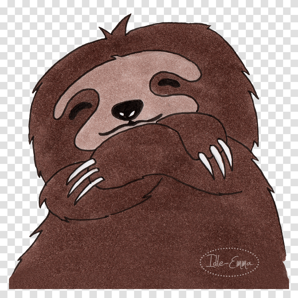 Happy Sloth Illustration, Drawing, Pillow, Cushion Transparent Png