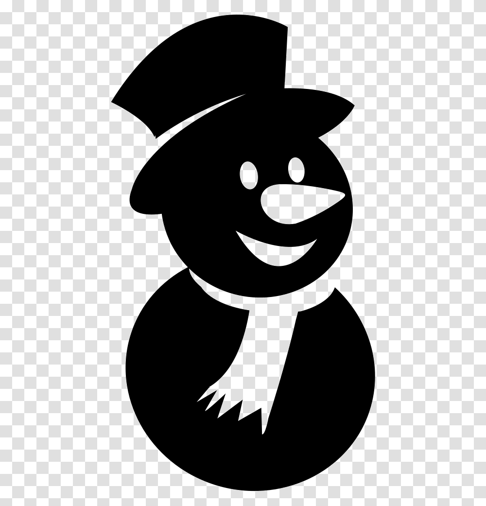 Happy Snowman Cartoon, Logo, Trademark, Stencil Transparent Png