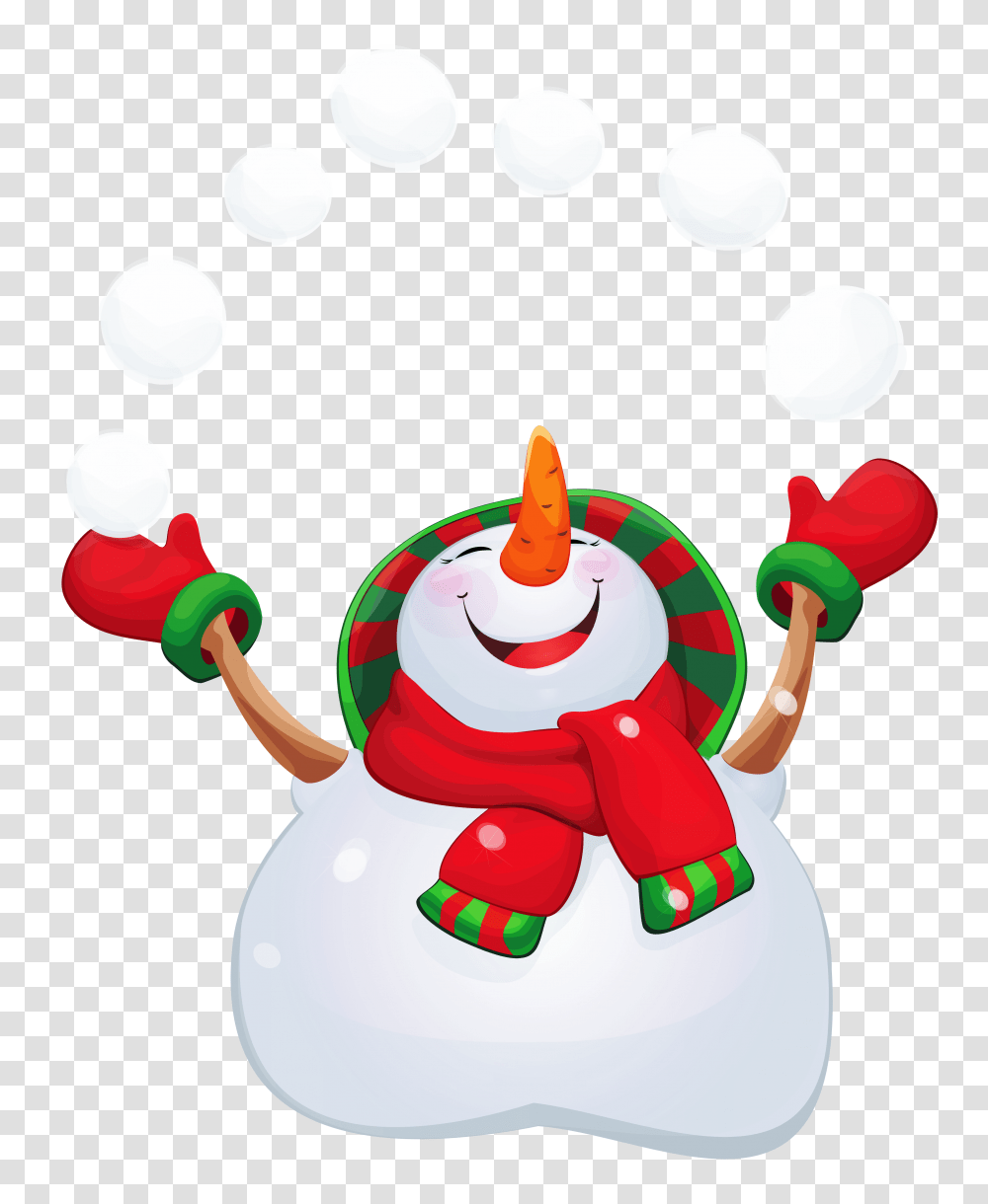 Happy Snowman, Juggling, Winter, Outdoors, Nature Transparent Png