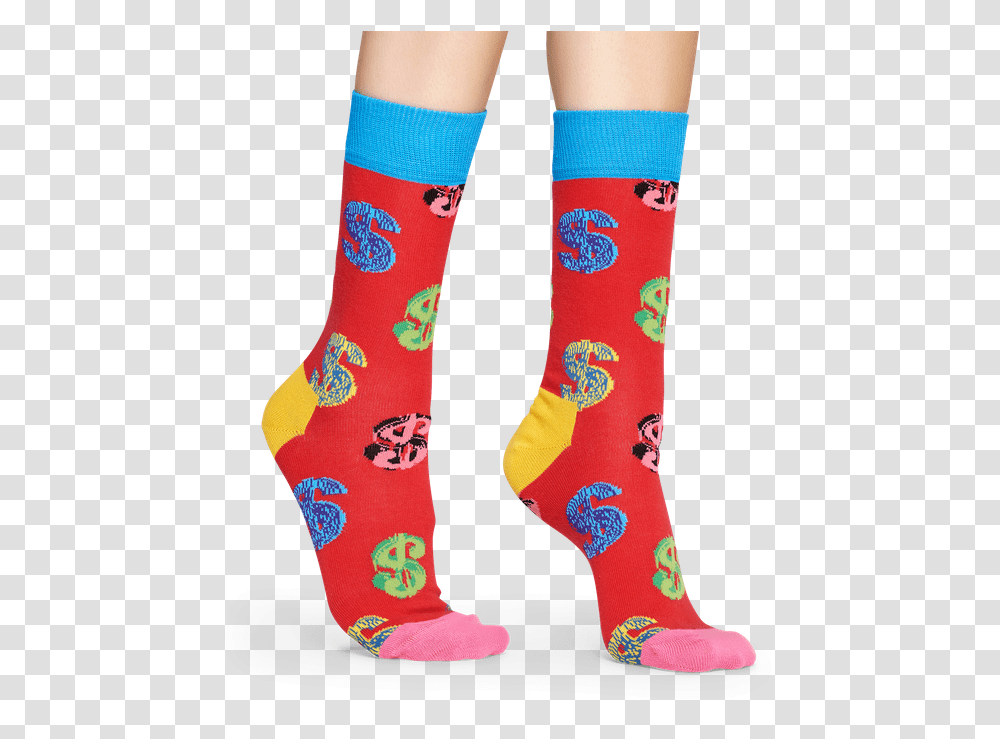 Happy Socks Andy Warhol Dollar Sock Sock, Apparel, Shoe, Footwear Transparent Png