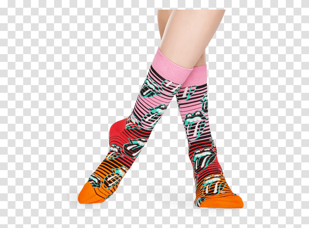 Happy Socks Rolling Stones Ruby Tuesday Socks Sock, Apparel, Shoe, Footwear Transparent Png