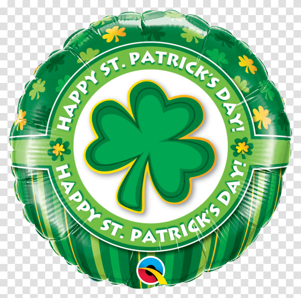 Happy St Patricks Day Foil Balloon 1pc Clipart 600x593 Happy St Patrick's Day Round Large, Logo, Trademark, Badge Transparent Png