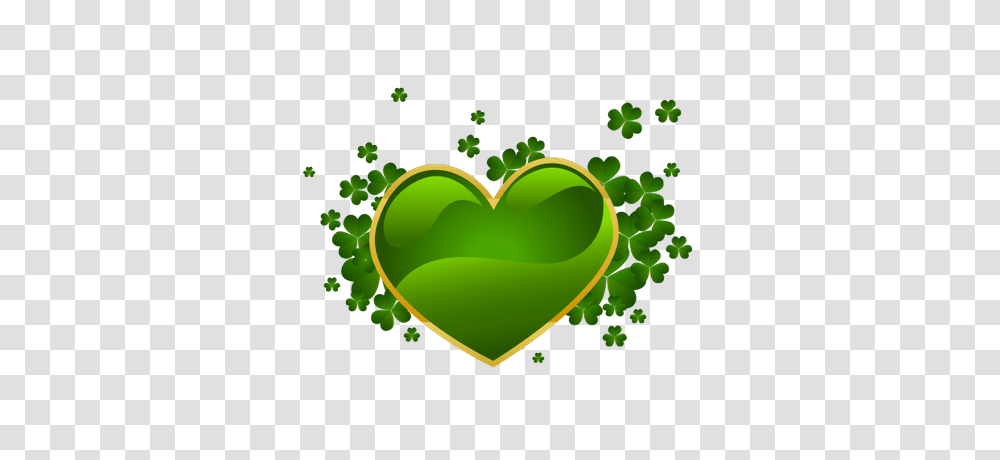 Happy St Patricks Day Green Heart, Label, Plant, Leaf Transparent Png