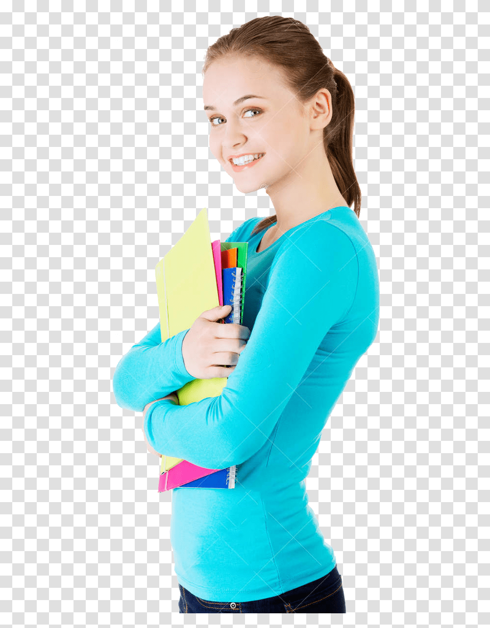 Happy Student Download Student, Female, Person, Arm Transparent Png