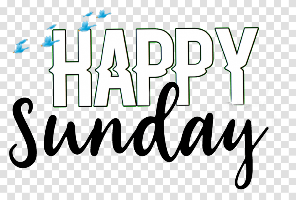 Happy Sunday Calligraphy, Word, Alphabet, Crowd Transparent Png