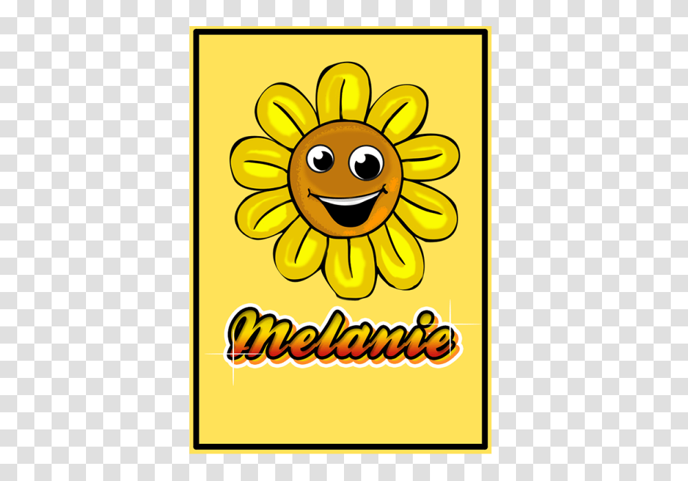Happy Sunflower Smiling Sunflower Yellow Smile, Label, Plant Transparent Png