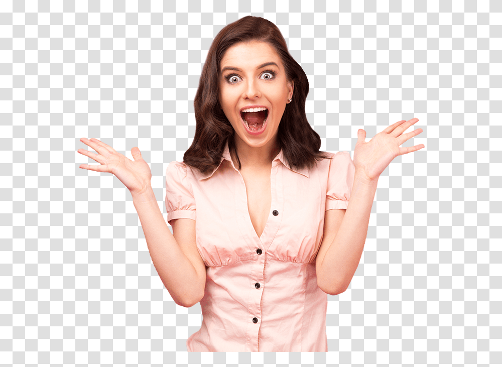 Happy Surprised Woman Surprised Girl, Apparel, Female, Person Transparent Png