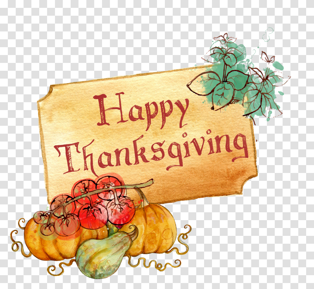 Happy Thanksgiving, Plant, Handwriting, Food Transparent Png