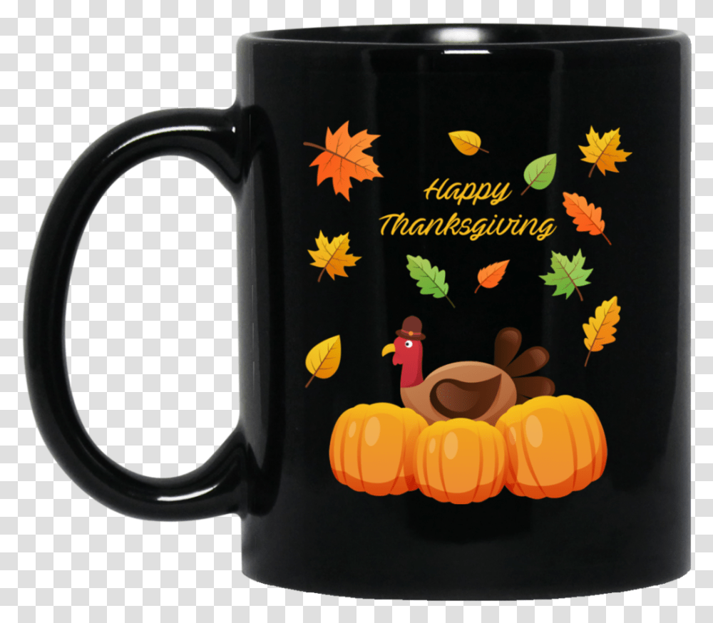 Happy Thanksgiving With Turkey And Pumpkins Mugs, Coffee Cup, Pottery Transparent Png