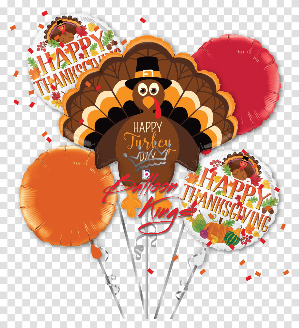 Happy Turkey Day Bouquet Cartoons Happy Canada Day Balloons, Sweets, Food, Confectionery Transparent Png