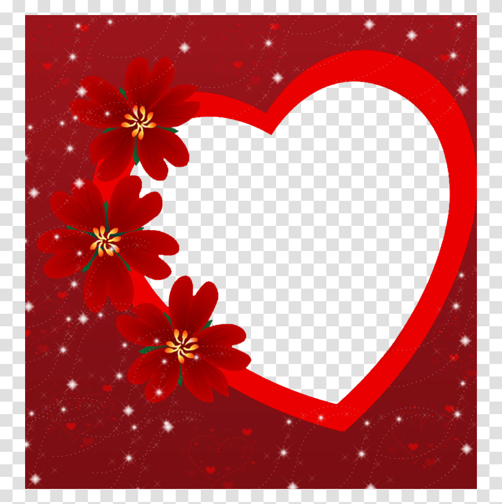 Happy Valentine Day Photo Frame, Heart, Floral Design Transparent Png