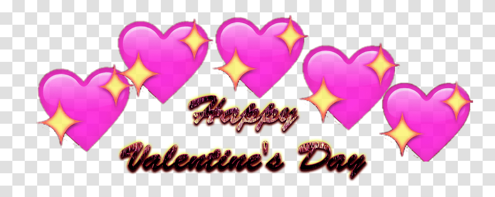 Happy Valentines Day Free Download Heart Emoji Meme Hearts, Graphics, Purple, Text, Pac Man Transparent Png