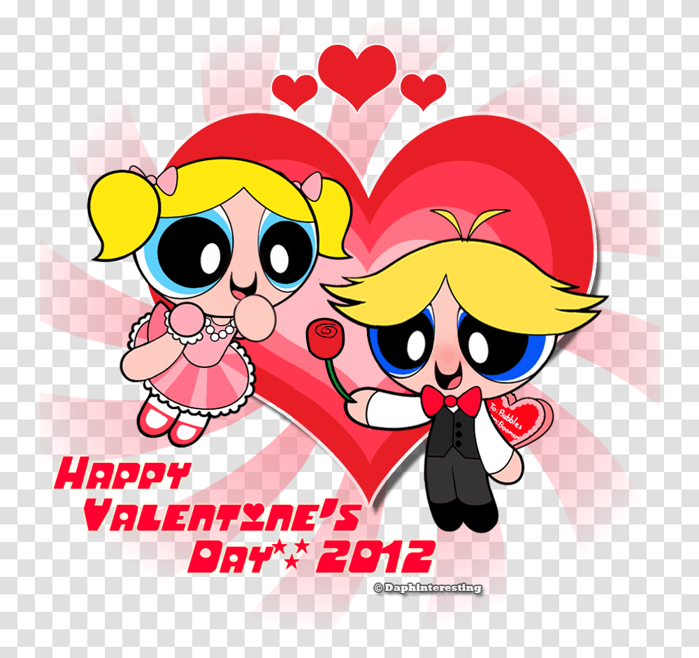 Happy Valentines Day Powerpuff Girls Bubbles Powerpuff And Boomer, Poster, Advertisement Transparent Png