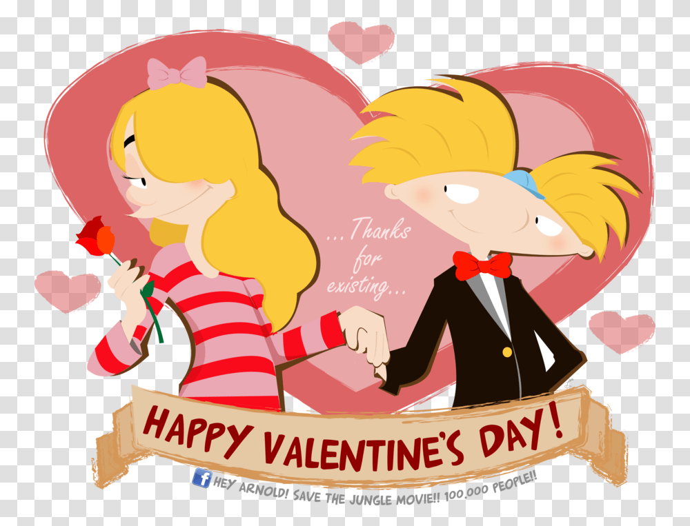Happy Valentine's Day Shared By Private Party Life Hey Arnold Day, Label, Text, Poster, Advertisement Transparent Png