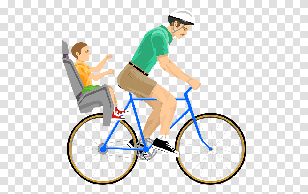 Happy Wheels Happy Wheels Bike Dad, Bicycle, Vehicle, Transportation Transparent Png
