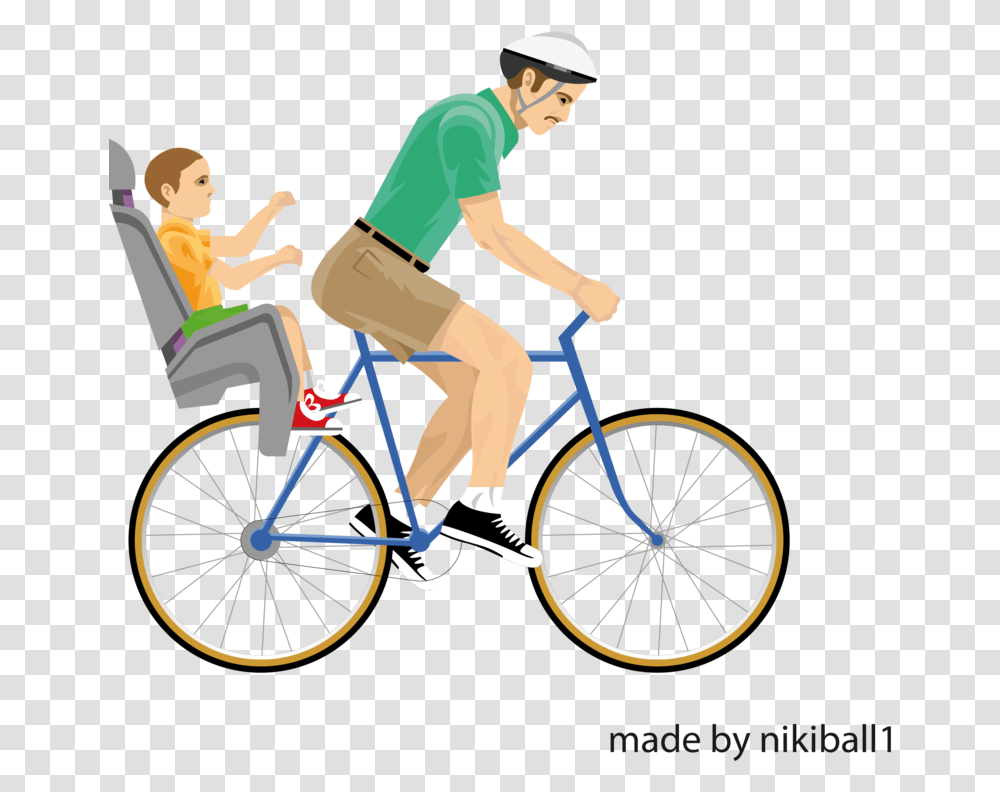 Happy Wheels Irresponsible Dad, Bicycle, Vehicle, Transportation, Person Transparent Png